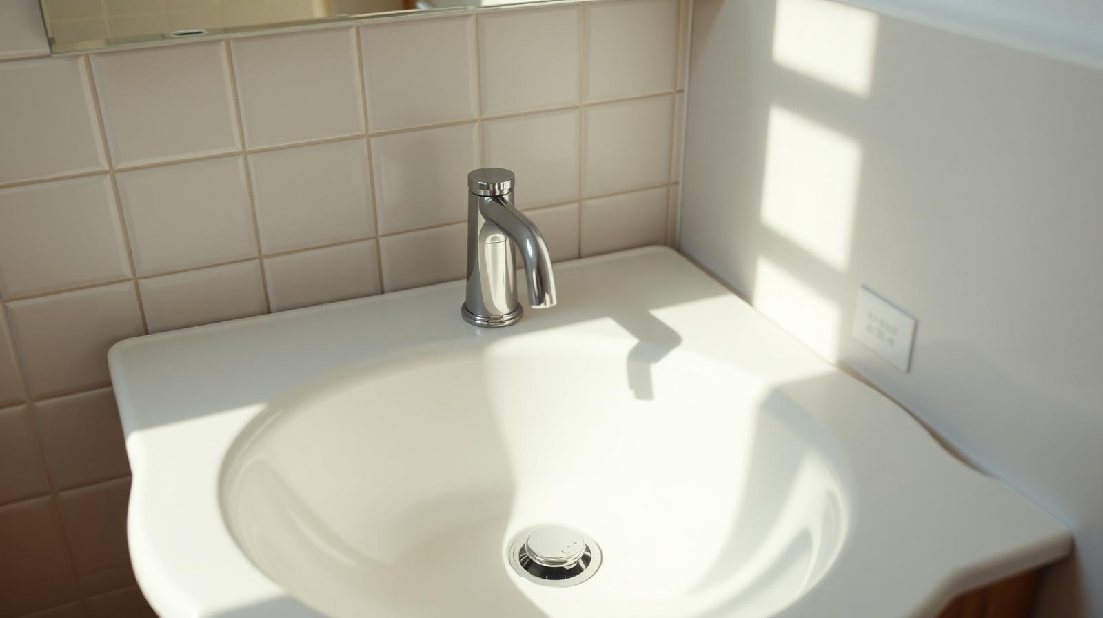 Spotless restored white bathroom basin with chrome tap — illustrating the long lifespan of a professionally resurfaced bathroom surface